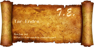 Tar Endre névjegykártya
